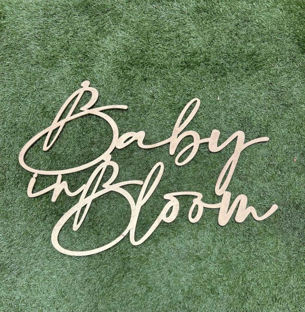 Baby In Bloom Wood Sign