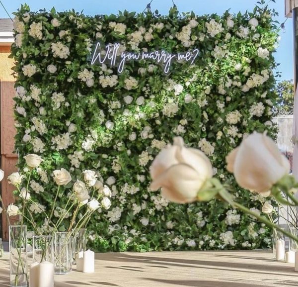 Green Floral Artificial Wall 8'x8'