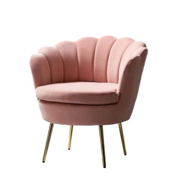 Pink Velvet Barrel Adult Chair