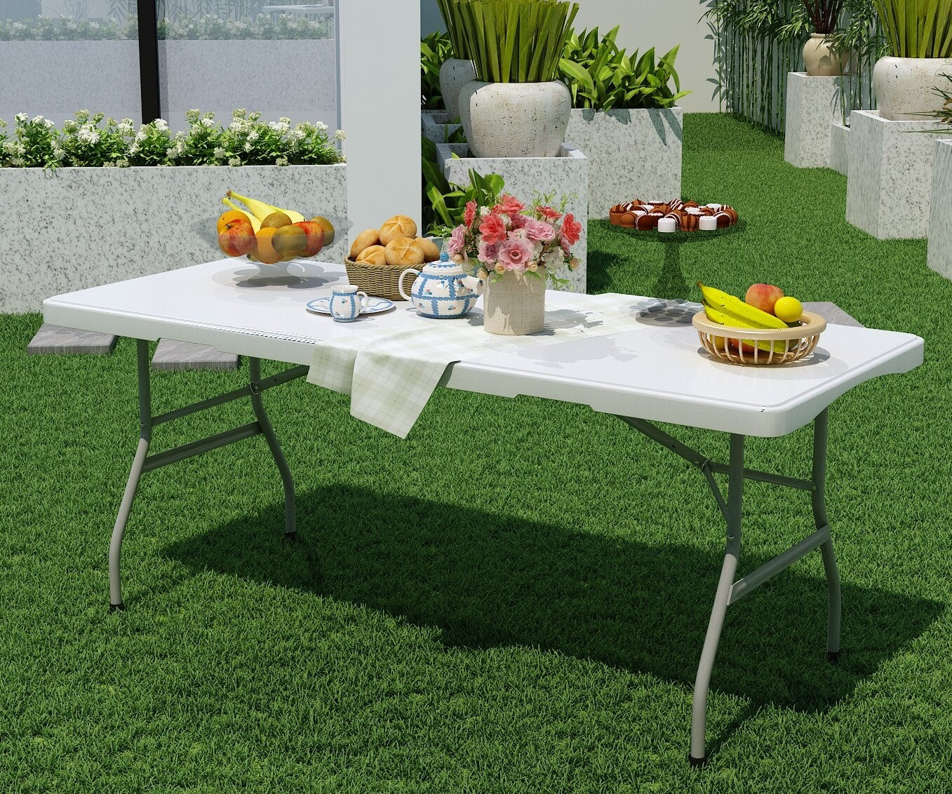 6-Foot Rectangular Folding Banquet Tables - Image 2