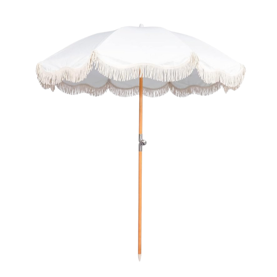 Boho Natural Umbrella With Base