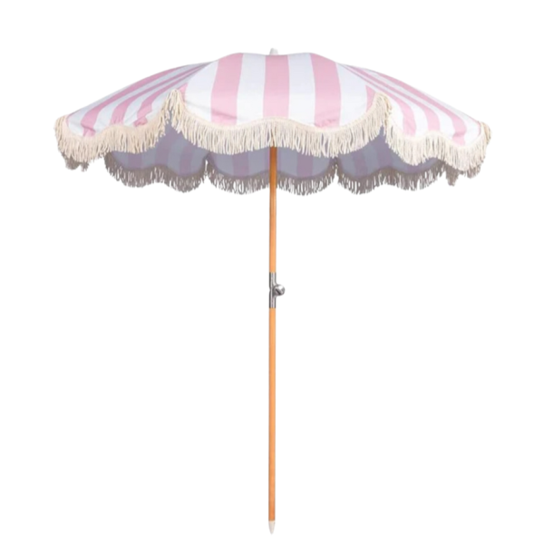 Striped Umbrella With Base